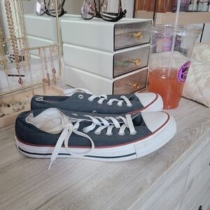 Converse Low-Top Canvas Sneakers in Black and White